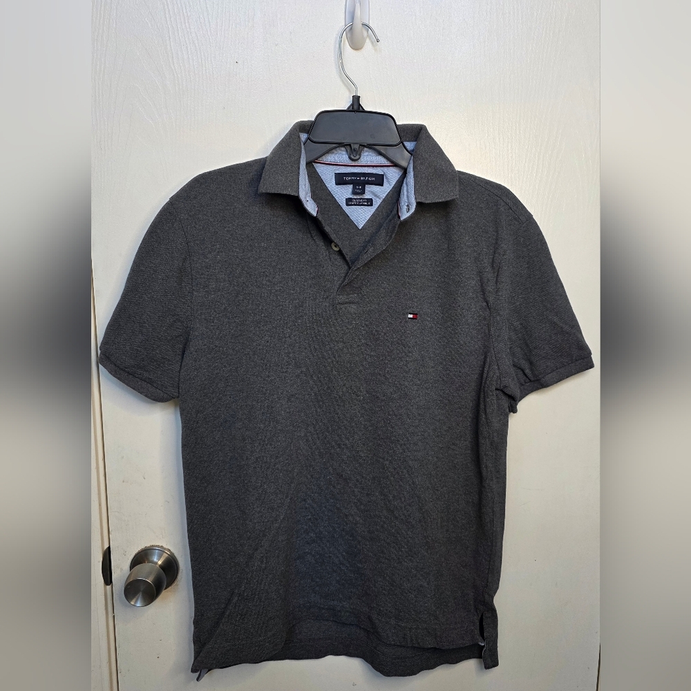 Tommy Hilfiger Gray Polo Shirt Premium Cotton Casual